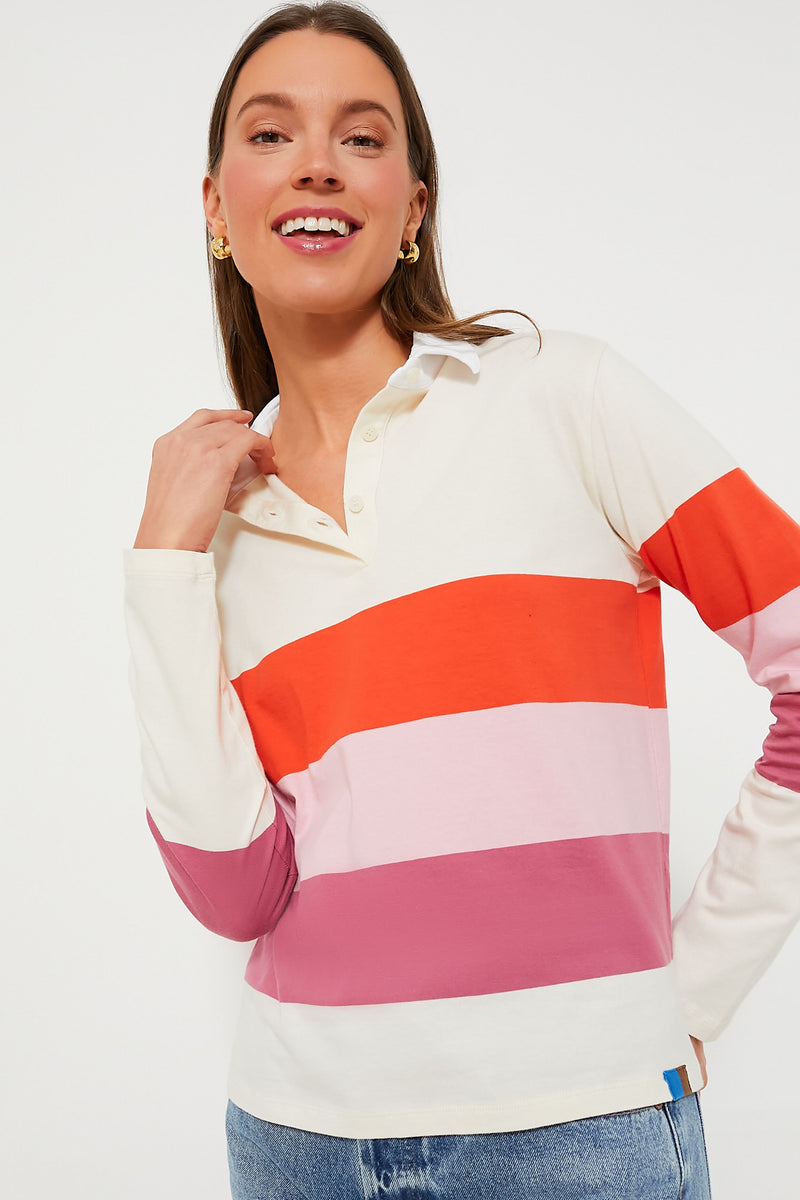 The Poppy Blush Raspberry Colorblock Rugby | KULE