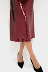 Deep Garnet Sequin Jena Maxi Dress