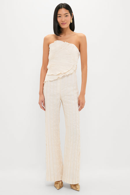 Ivory Tuyo Embroidered Pants