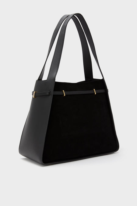 Black Cleo Suede Tote