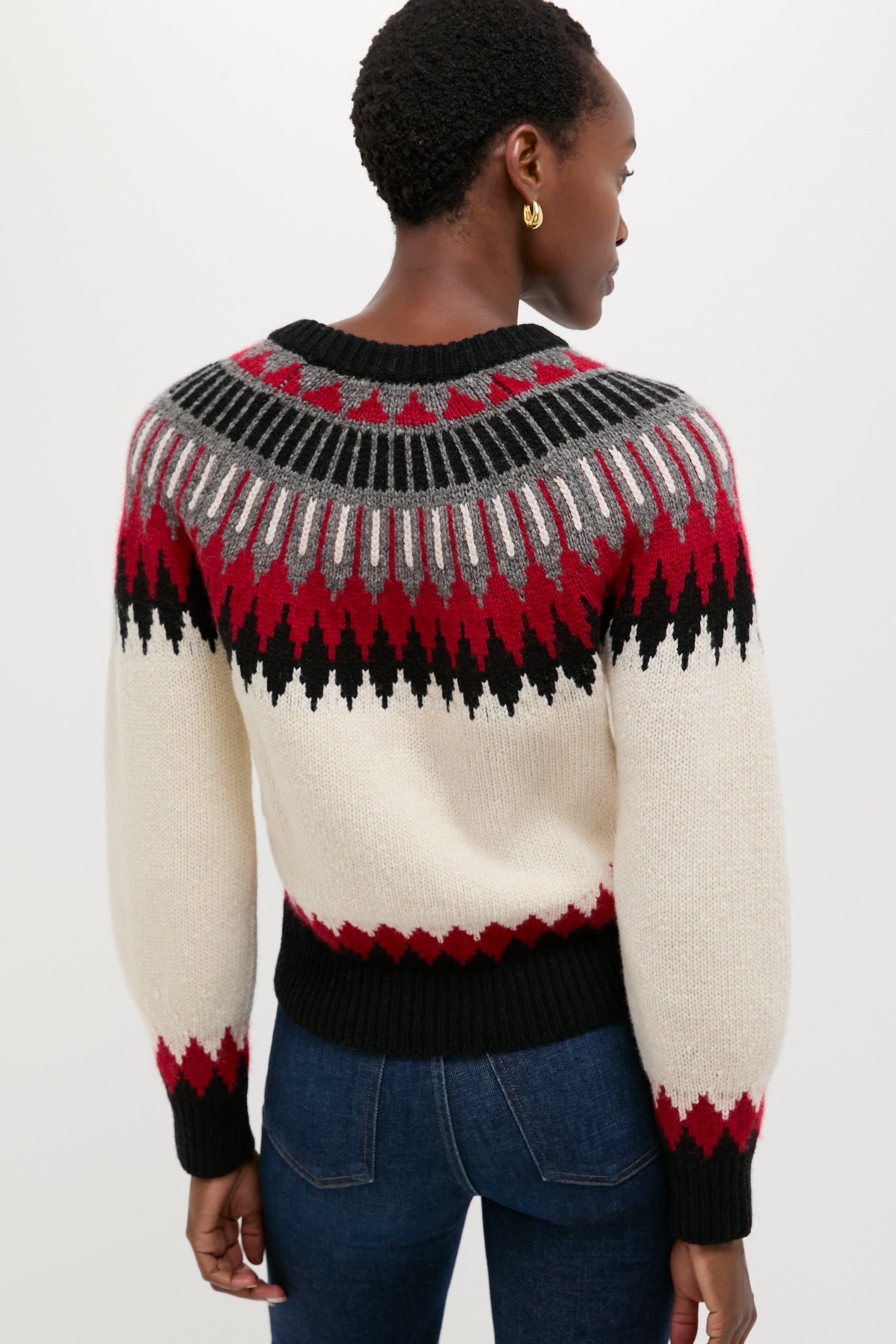 Authentic Cream Fairisle Multi Crewneck Sweater