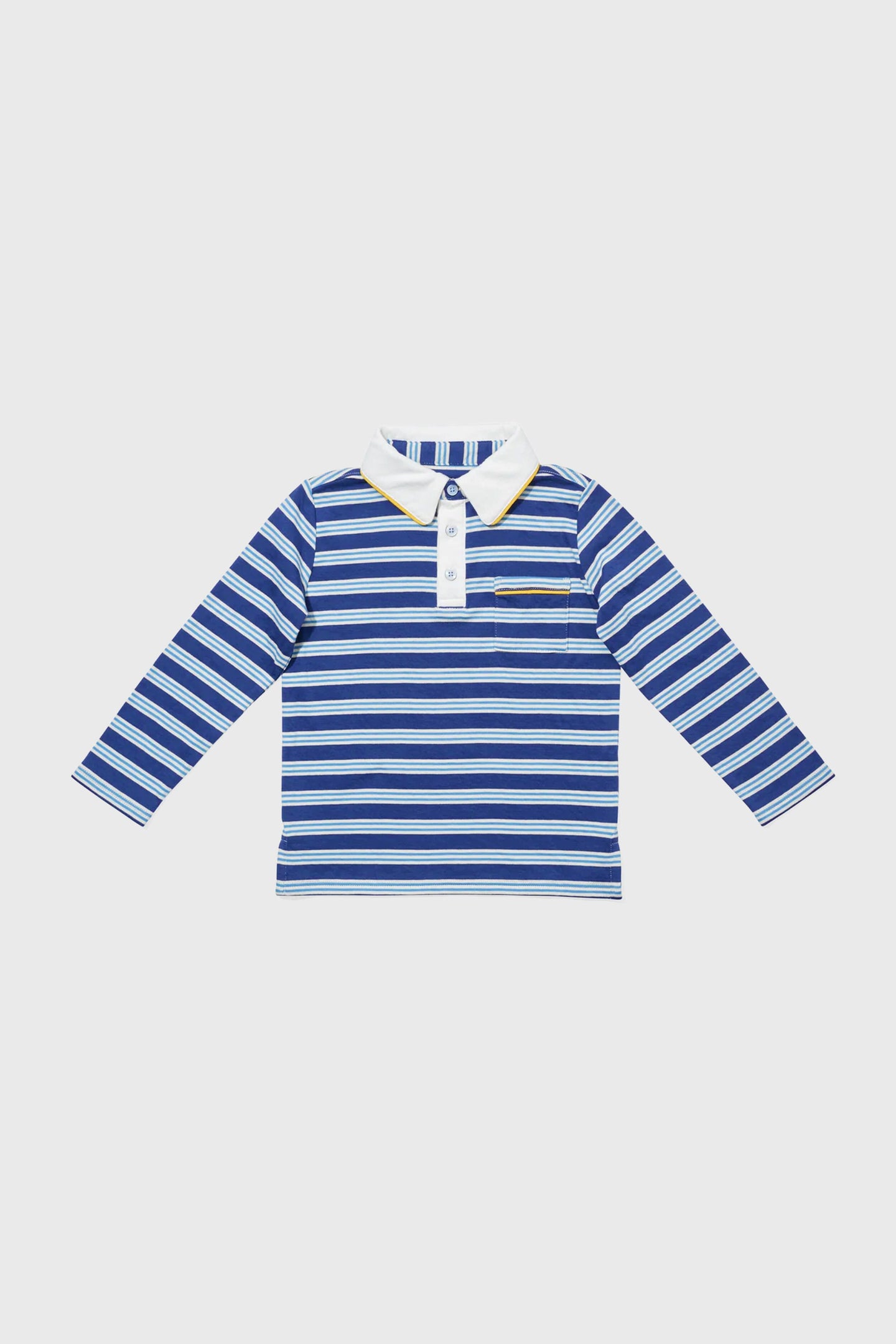 Navy Twin Stripe Parker Polo