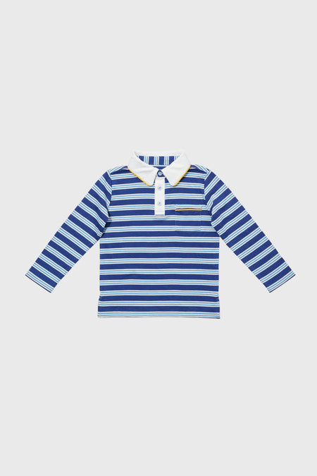 Navy Twin Stripe Parker Polo
