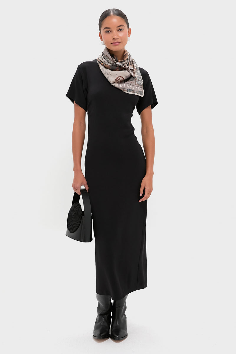 Black Swan Dolman Ruched Dress