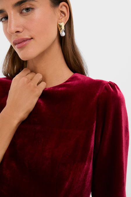 Red Velvet Silk Haley Dress