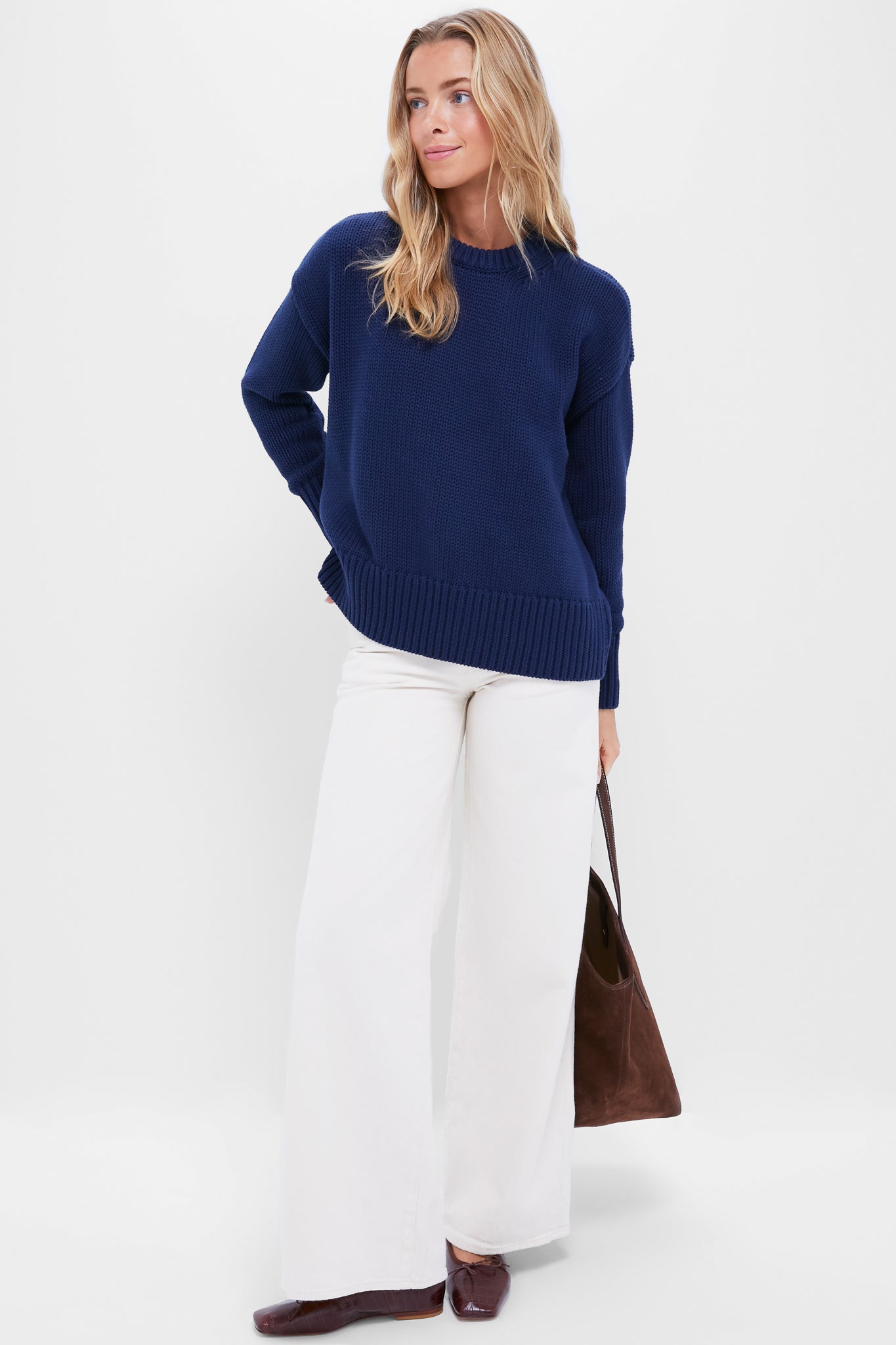 Navy Cotton Cliff Crewneck Sweater | Tuckernuck