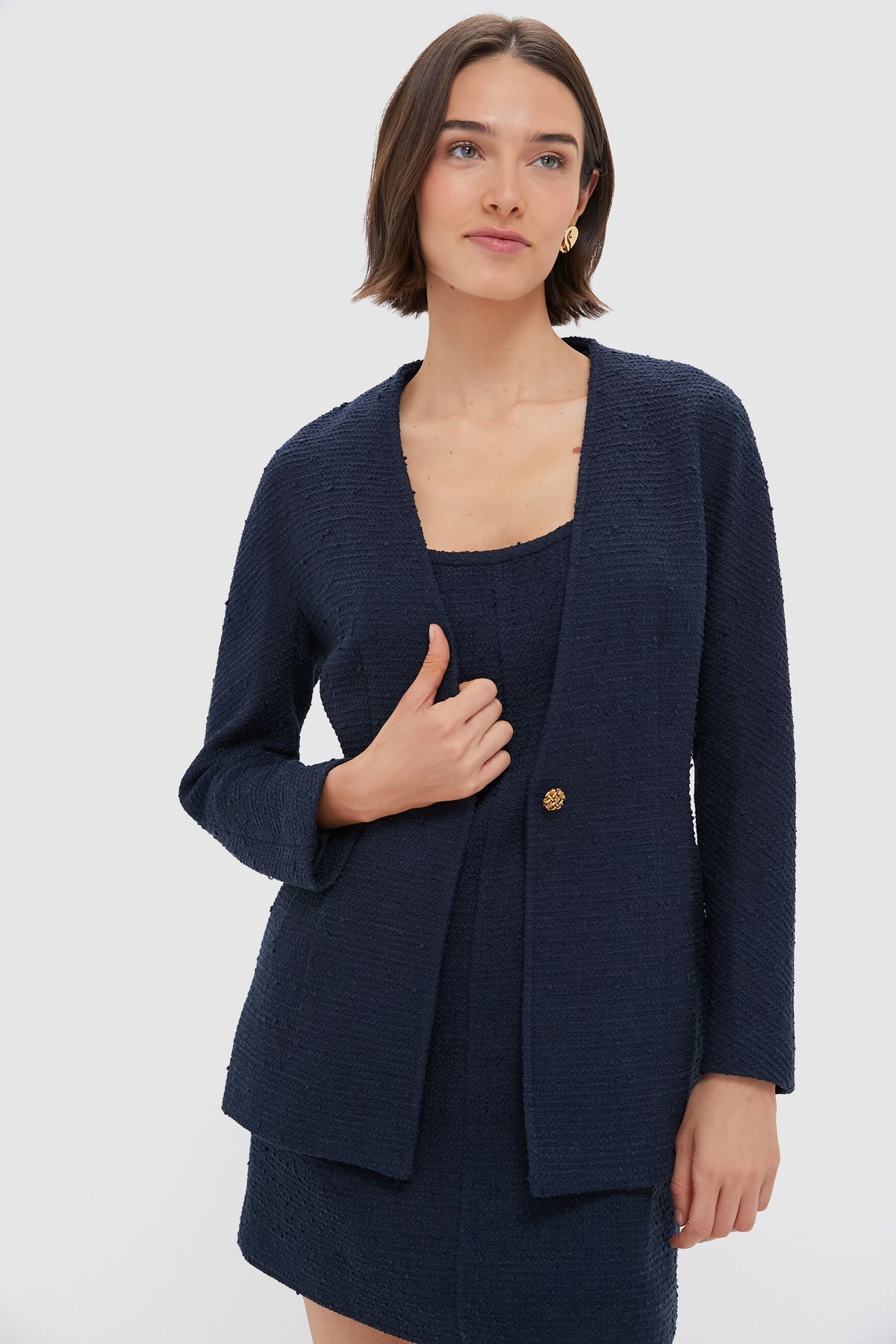 Navy Tweed Blaine Jacket