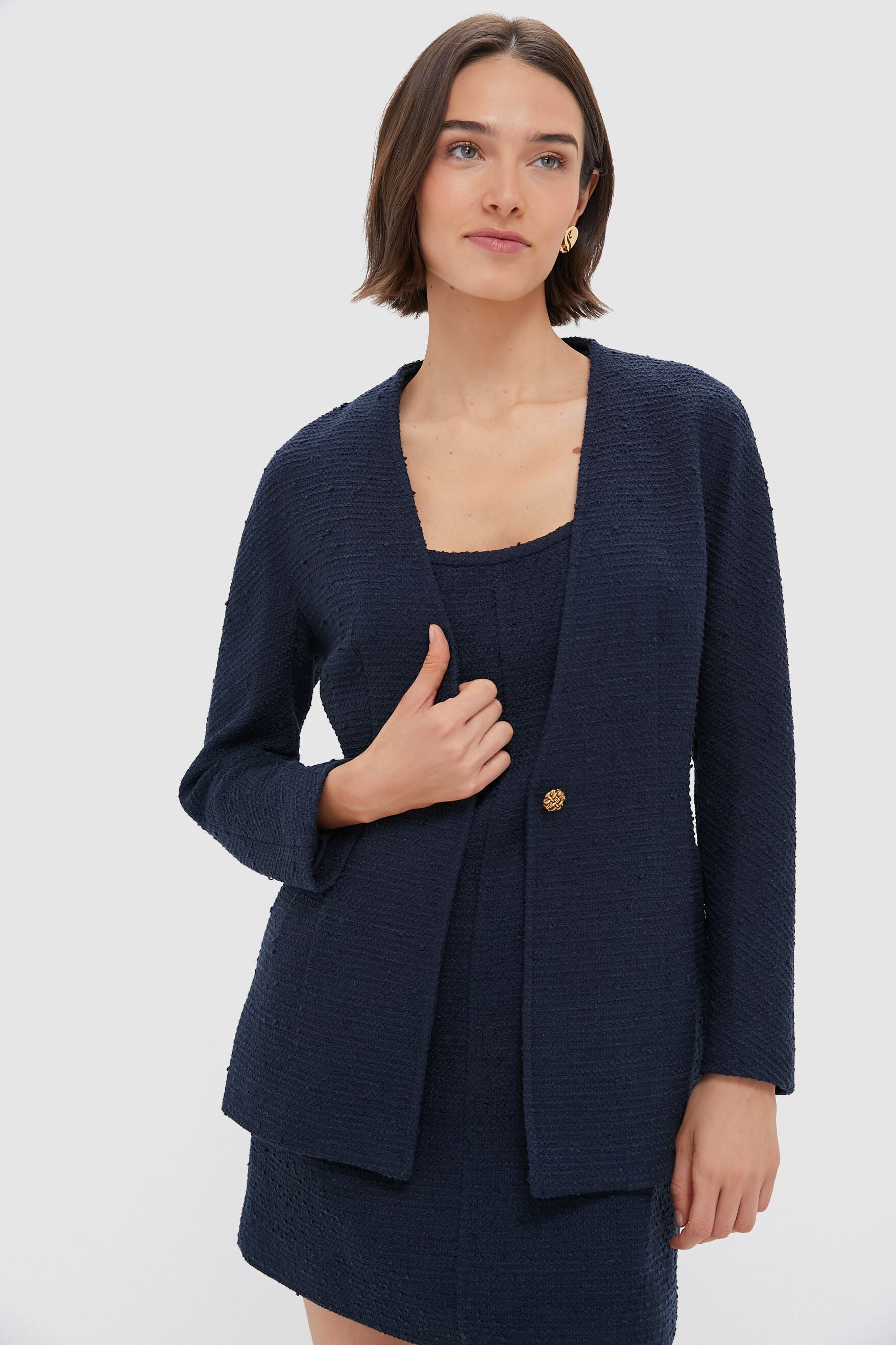 Navy Tweed Blaine Jacket