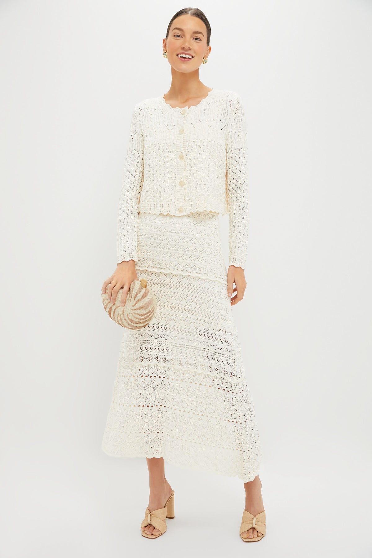 Ecru Crochet Cardigan | Moon River Ecru Crochet Cardigan | Moon River