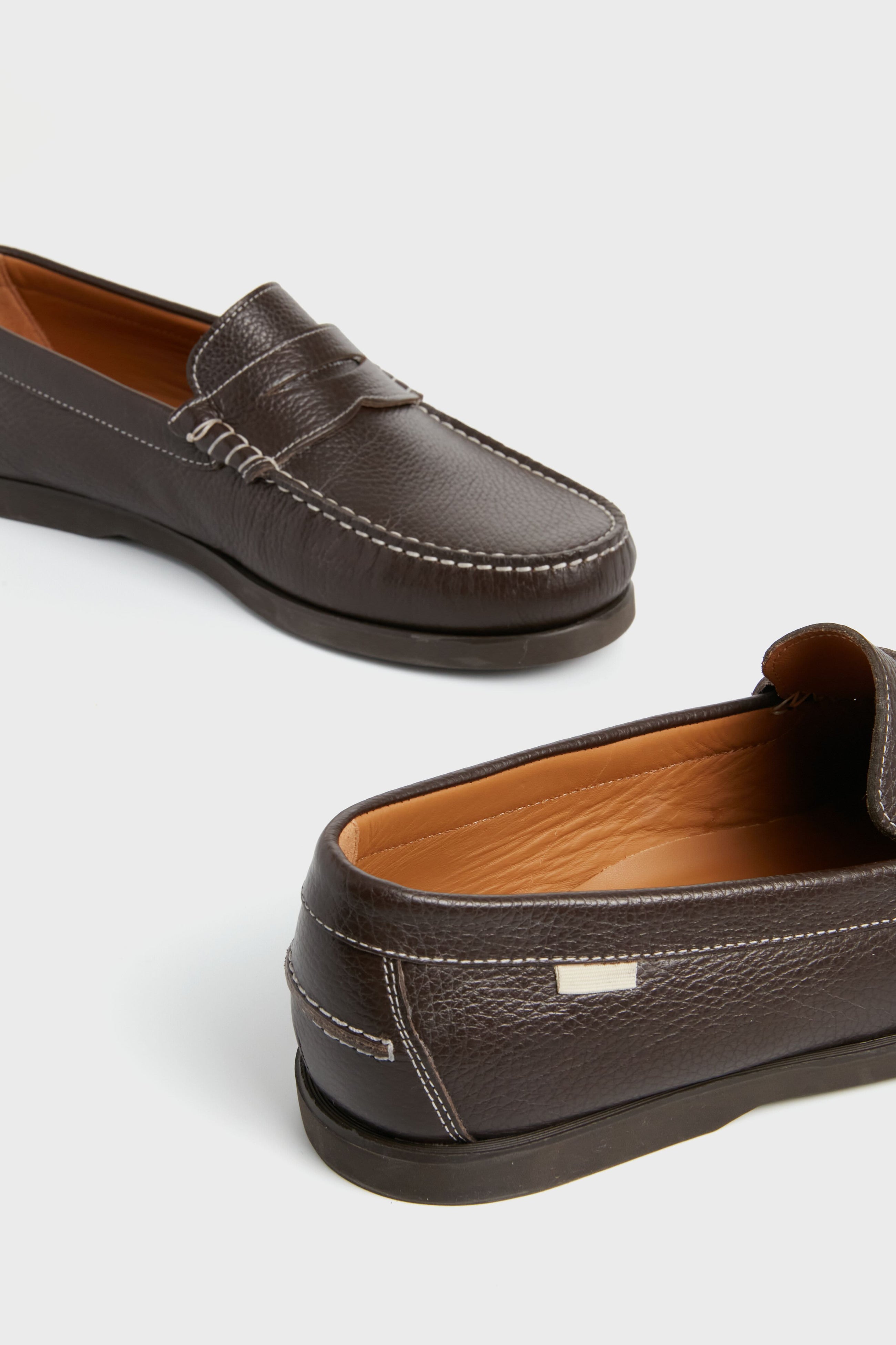 Chocolate Pebbled Penny Loafer