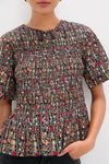Garland Print Smocked Flounce Top