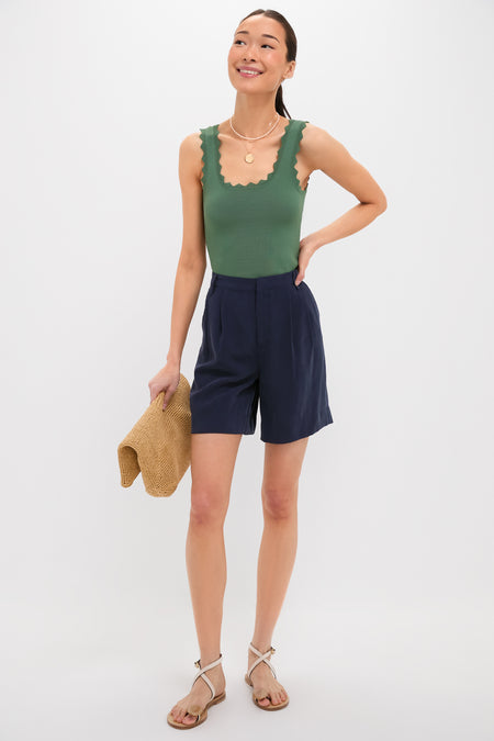 Olive Ric Rac Compression Tank