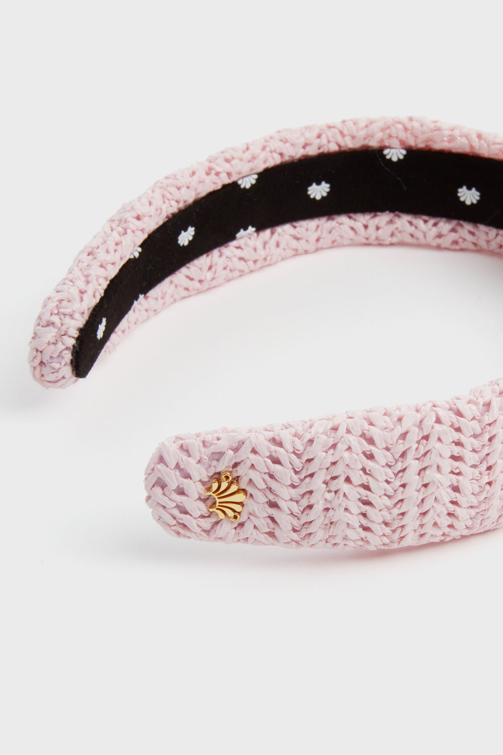 Blush Raffia Slim Knotted Headband