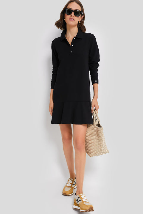 Black Long Sleeve Pique May Polo Dress | Tuckernuck