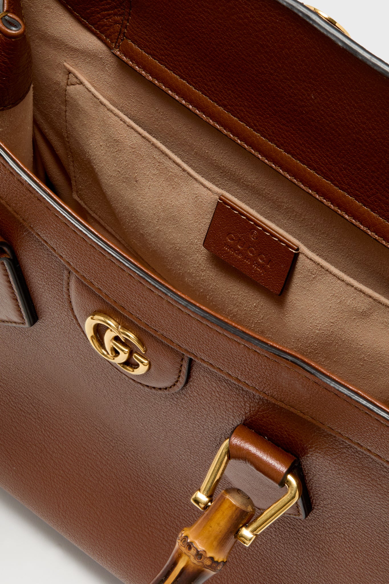 Gucci Brown Diana Bamboo Handle Tote