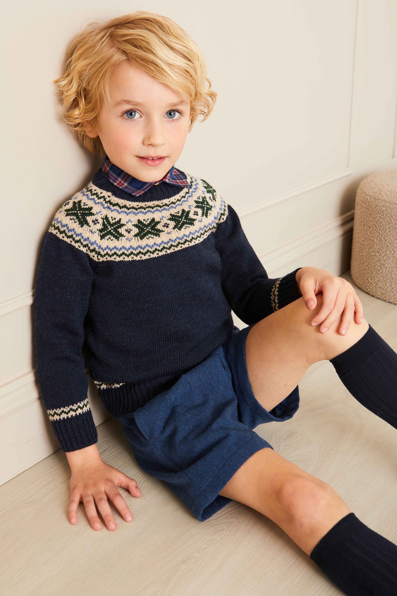 Classic Fair Isle Jumper in Navy