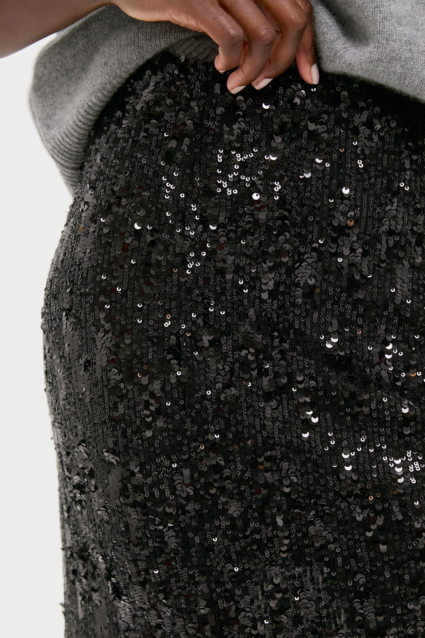 Black Sequin Pencil Skirt