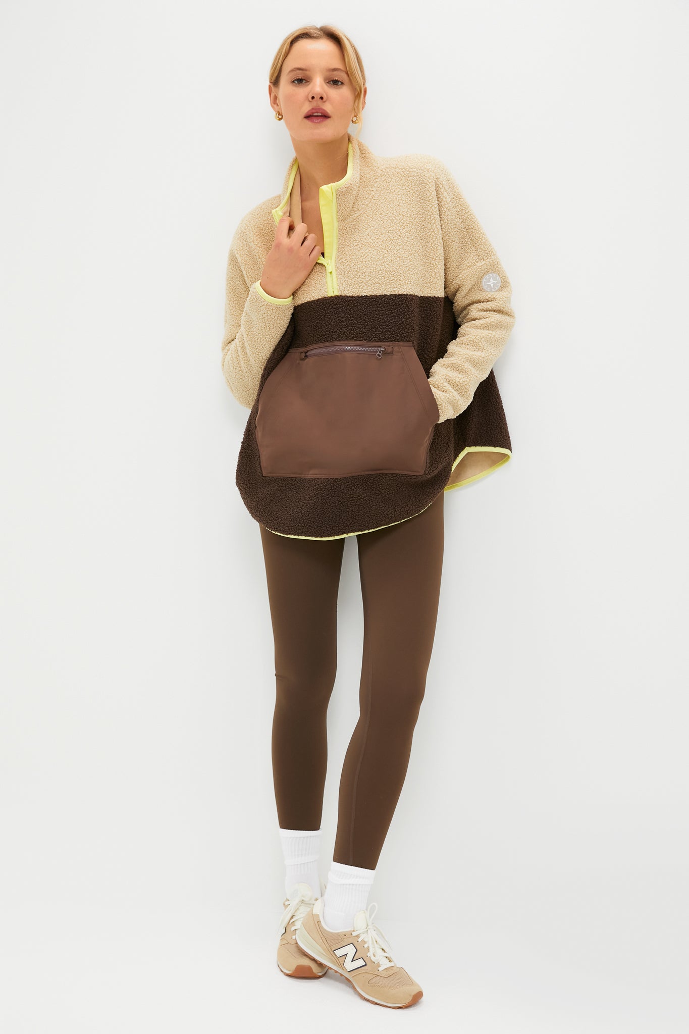 Brown Fleece Cady Quarter Zip | Tnuck Sport