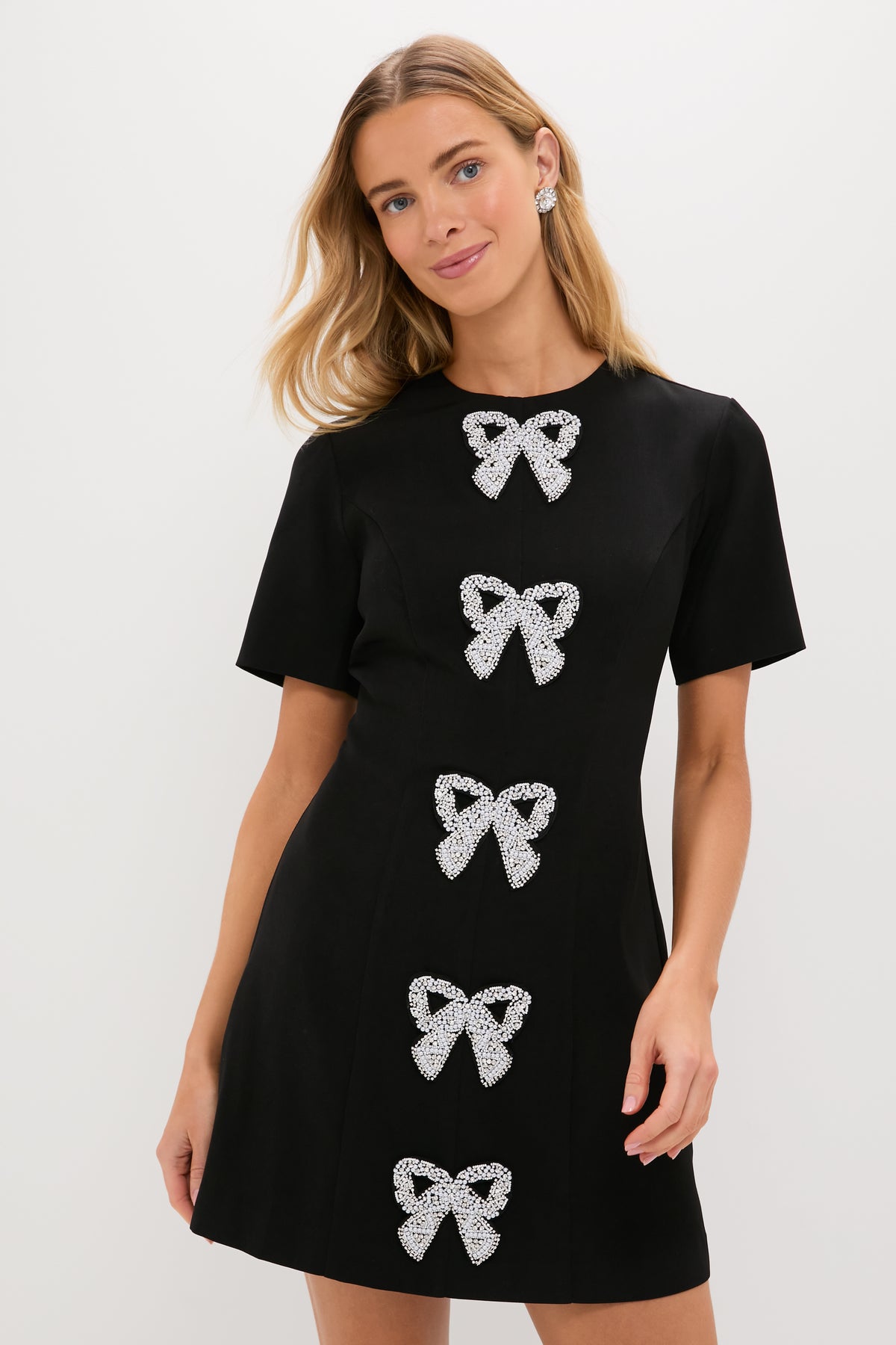 Hyacinth House Beaded Bows Bernadette Mini Dress Black / S Hyacinth House Beaded Bows Bernadette Mini Dress Black / S