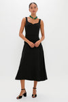 Noir Vivi Sweetheart Neckline Midi Dress