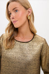 Gold Textured Jacquard Maxine Top