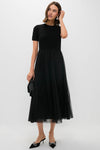 Black Short Sleeve Knit Welton Dress