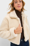 Cream Sherpa Sara Crop Jacket