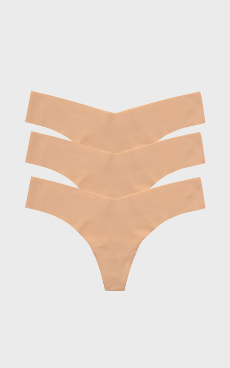Beige Classic Thong 3 Pack