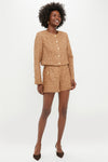 Tan Tweed Knox Shorts