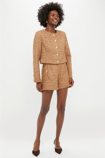 Tan Tweed Knox Shorts