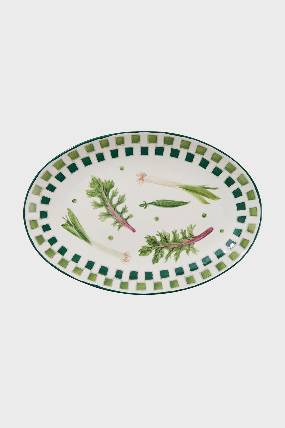 Greens Hand Painted Serving Platter