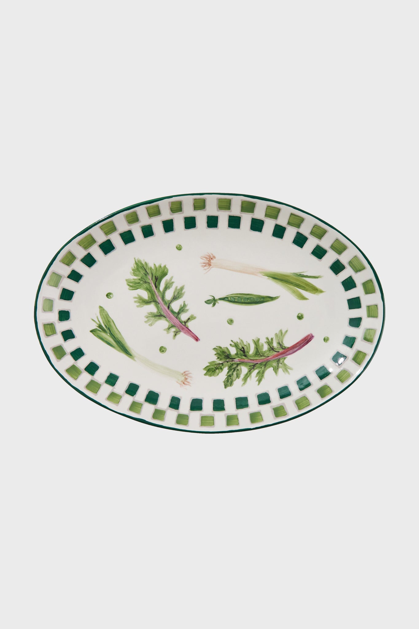 Greens Hand Painted Serving Platter