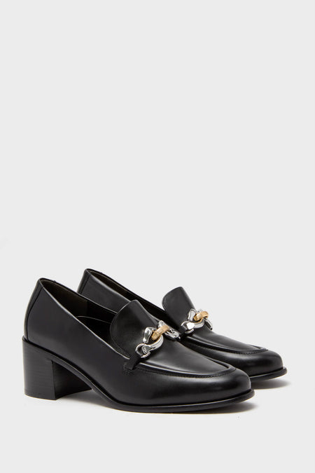 Perfect Black Jessa Heeled Loafer