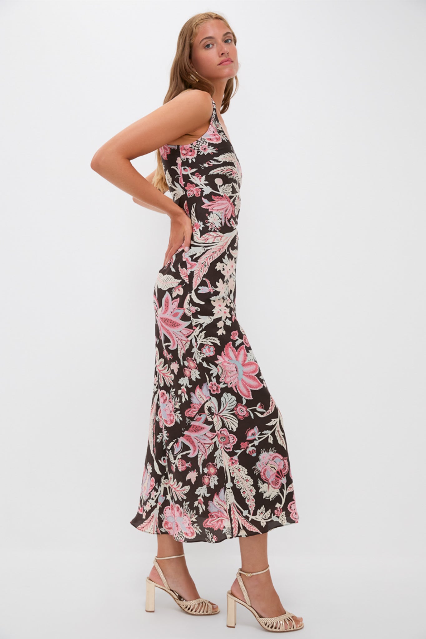 Adele Terra Floral Silk Dress