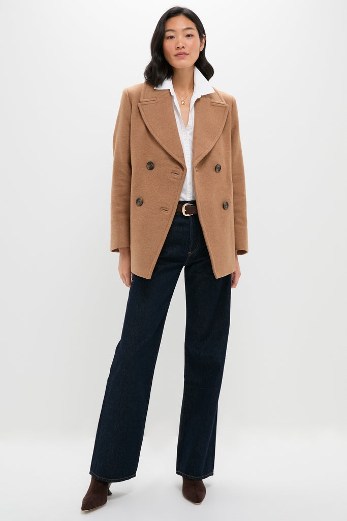 Camel Indie Military Wool Peacoat | Barbour