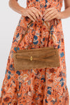 Acorn Suede Veronica Beard Dash Clutch