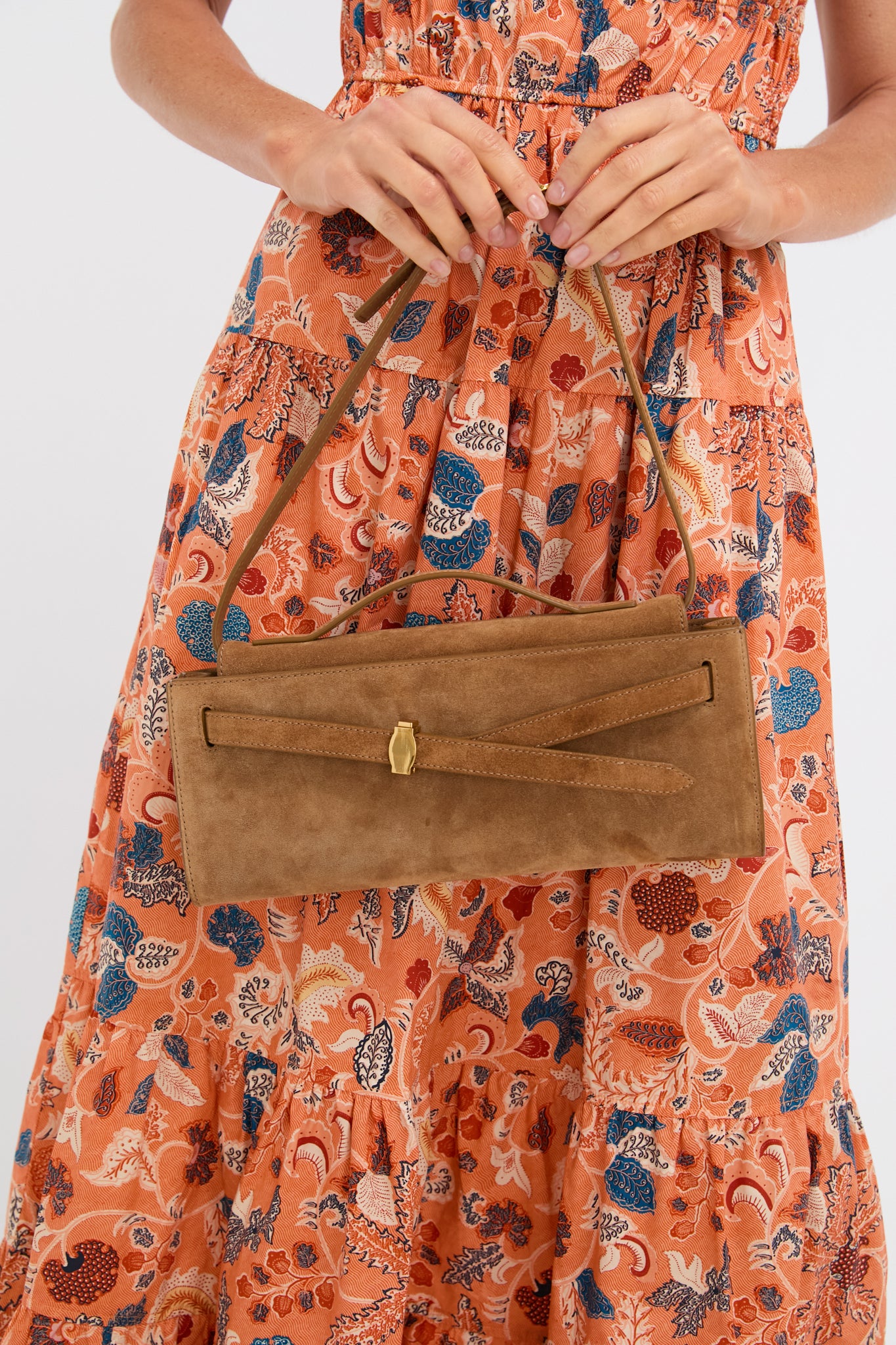 Acorn Suede Veronica Beard Dash Clutch