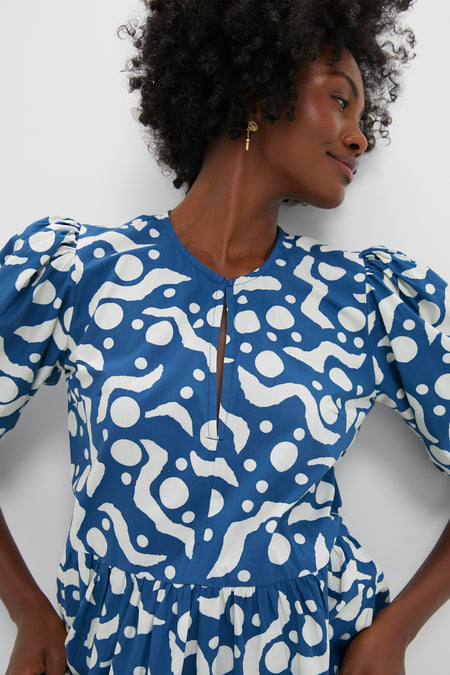 Exclusive Arcadia Navy Puff Sleeve Maxi Dress