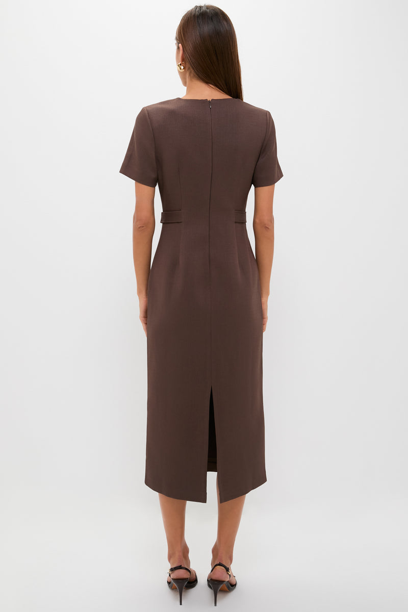 Chocolate Brown Zarah Midi Dress