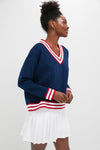 Navy and Red Turner Pullover