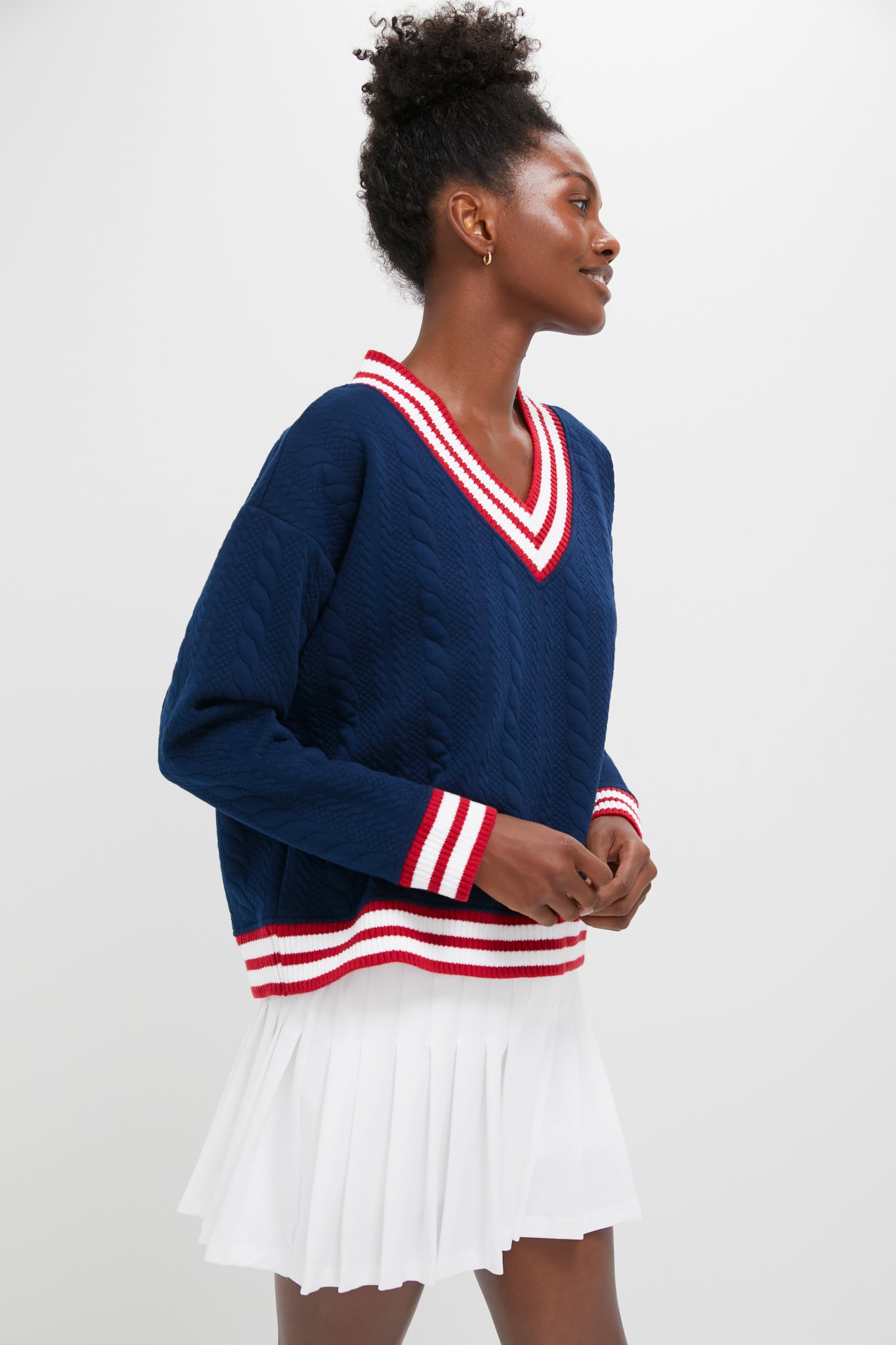 Navy and Red Turner Pullover