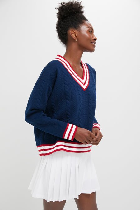 Navy and Red Turner Pullover