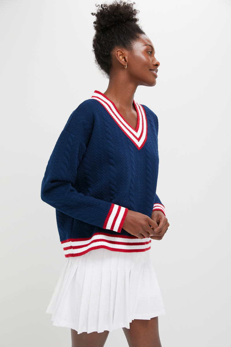 Navy and Red Turner Pullover