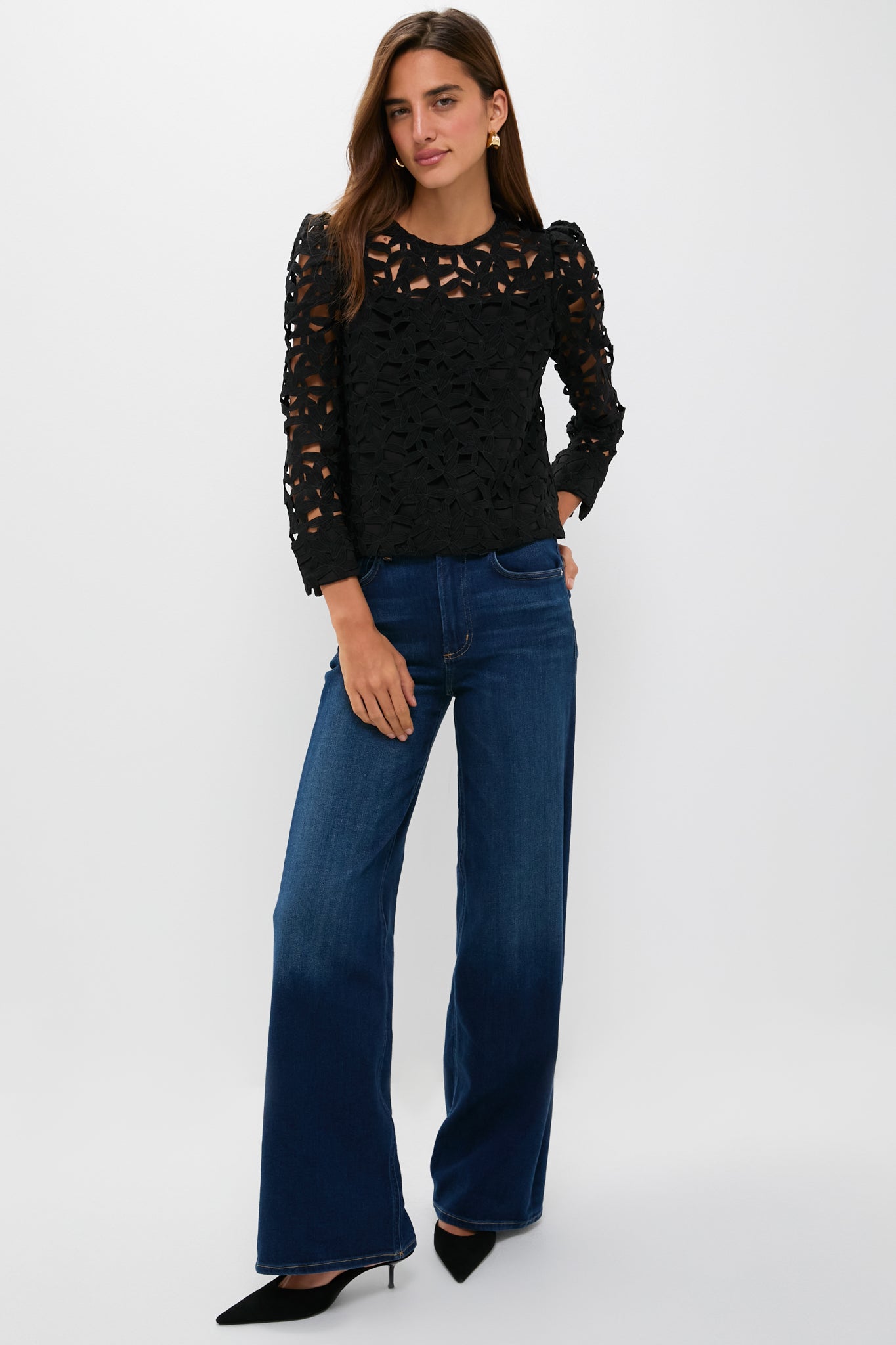 Black Lace Elodie Blouse | Hyacinth House