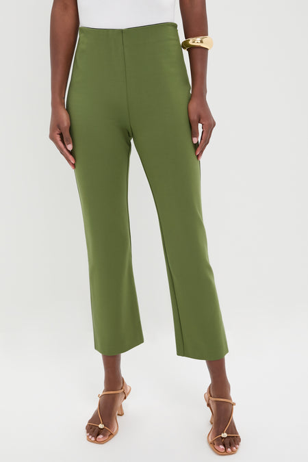 Olive Green Ponte Ashford Pants - Main Image