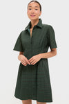 Metallic Green Plaid Mini Delaney Dress