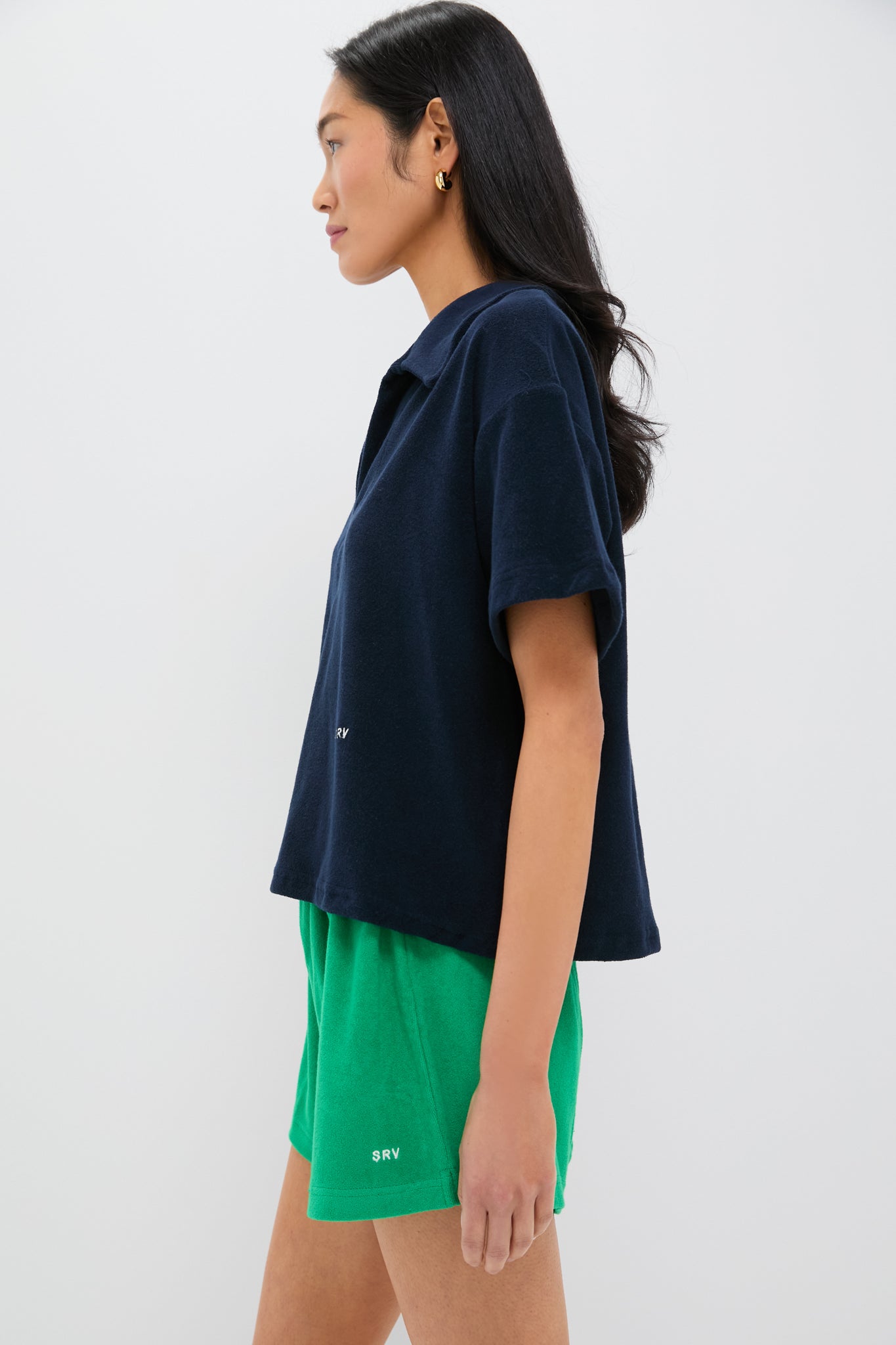 Navy Terrycloth Tybee Top