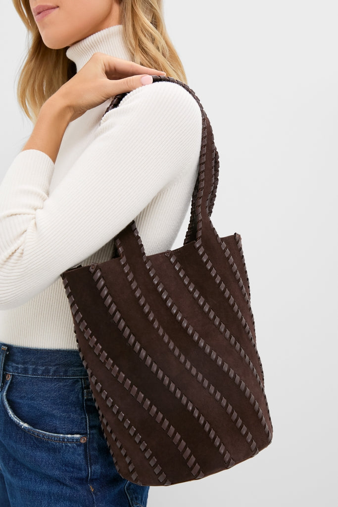 Cacao Tallia Suede Bucket Bag
