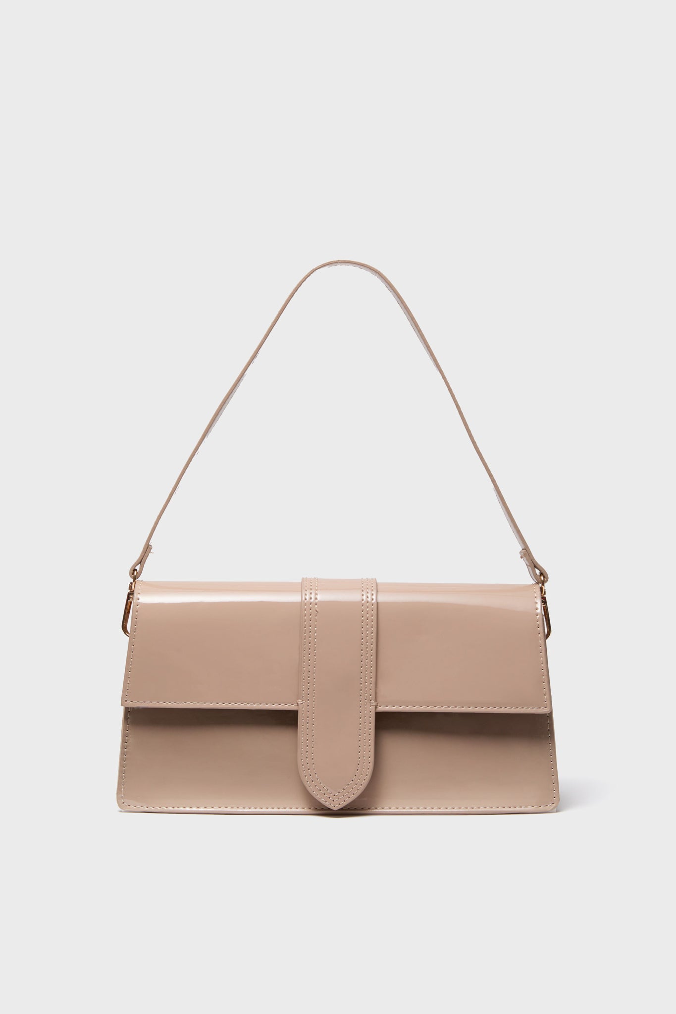 Natural Violet Patent Bag