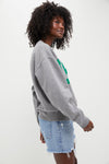 Grey Melange Oversized Sweatshirt